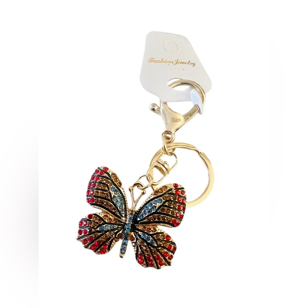 Butterfly Rhinestone Keychain / Bag Charm - Picture 2 of 4